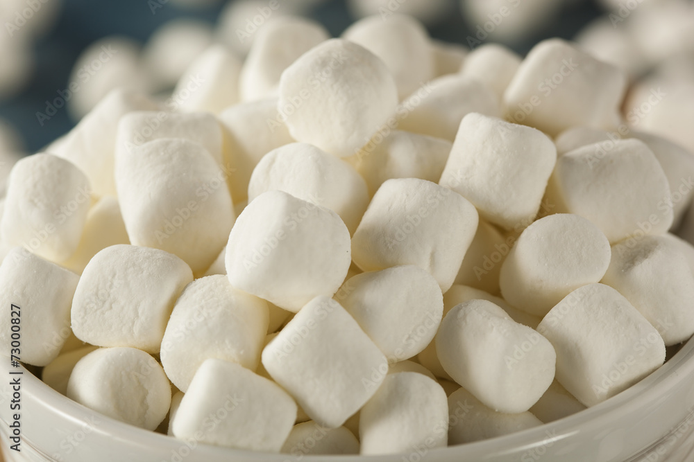 White Mini Marshmallows in a Bowl White Mini Marshmallows in a Bowl
