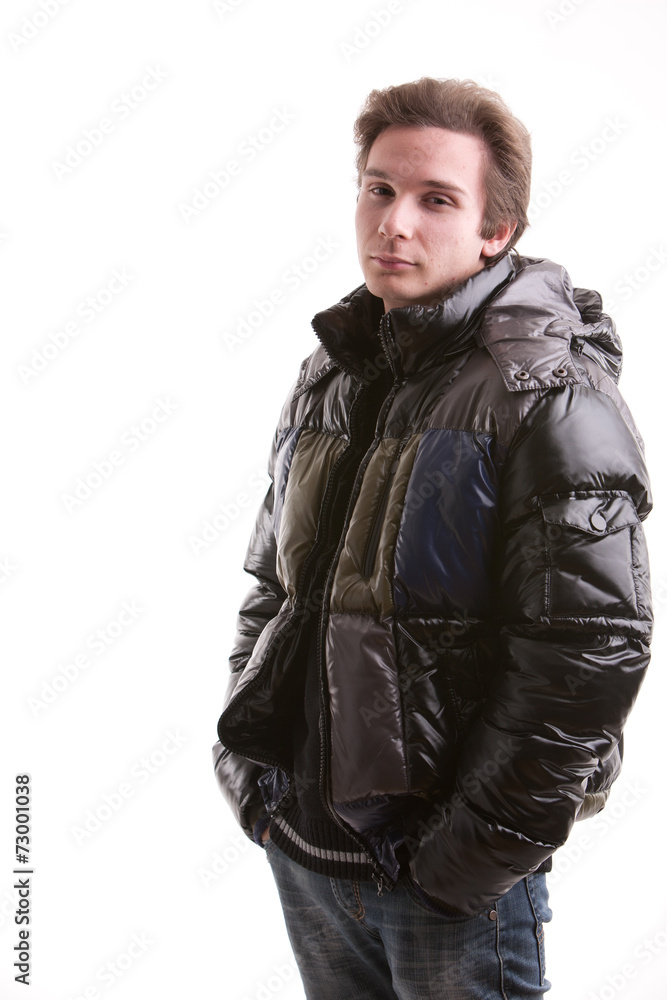 beautiful guy in winter with anorak
