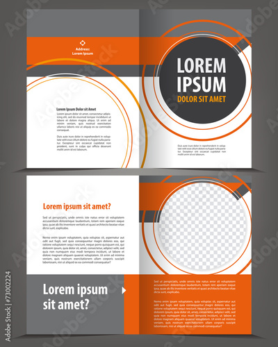 Vector empty bifold brochure print template design