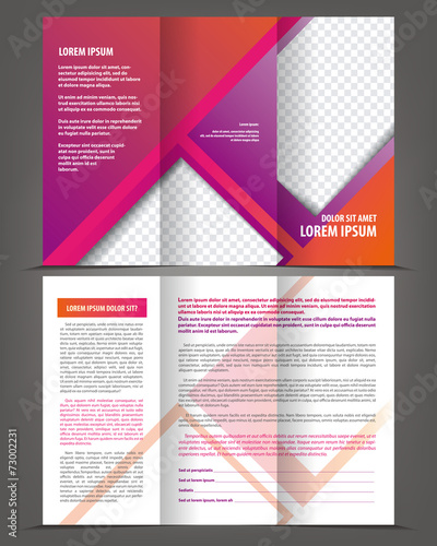 Vector empty trifold brochure design print template