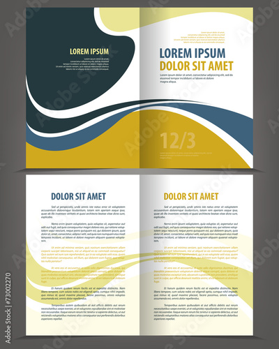 Vector empty bifold brochure print template design