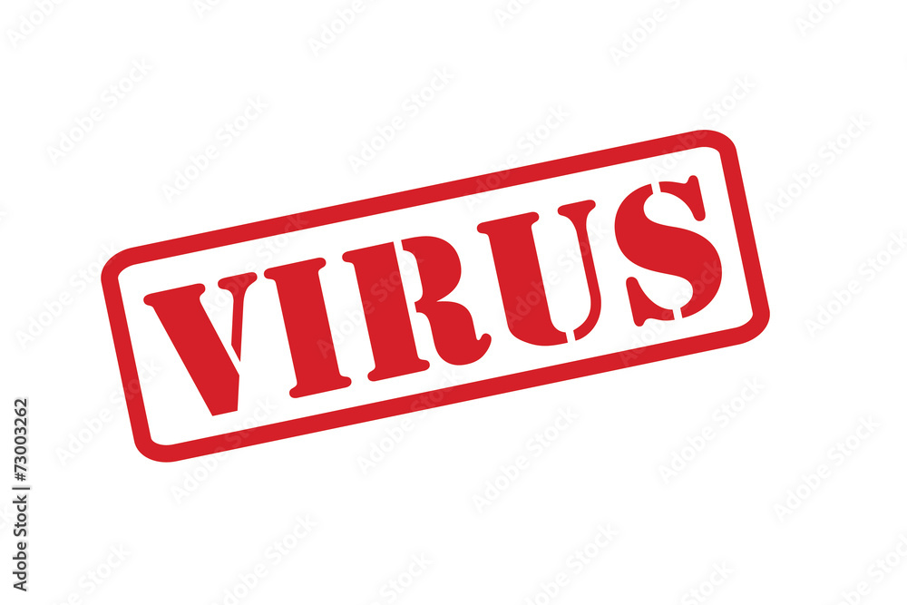 VIRUS Rubber Stamp vector over a white background.