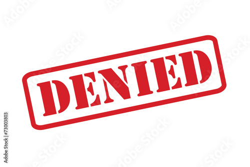 'DENIED' Red Stamp vector over a white background.