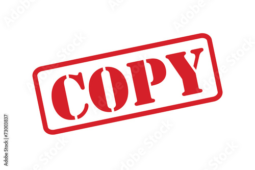 Fotografie, Obraz 'COPY' red rubber stamp vector over a white background.
