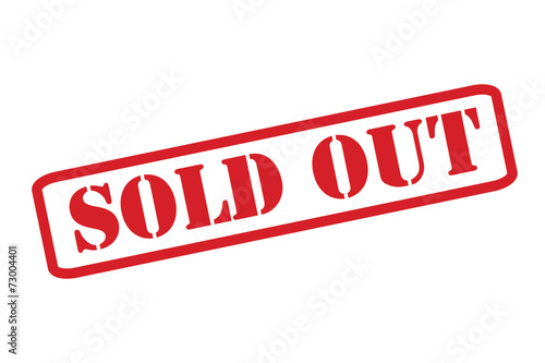 SOLD OUT red rubber stamp vector over a white background.