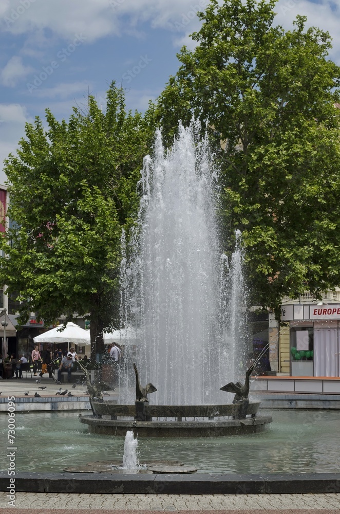 Fountain in centre of Plovdiv town