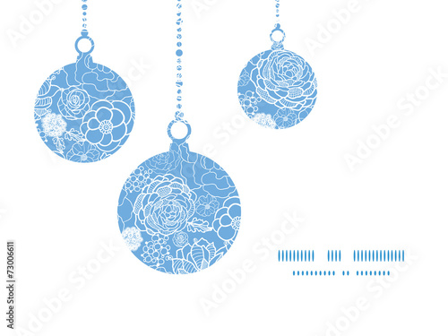 Vector purple lace flowers Christmas ornaments silhouettes