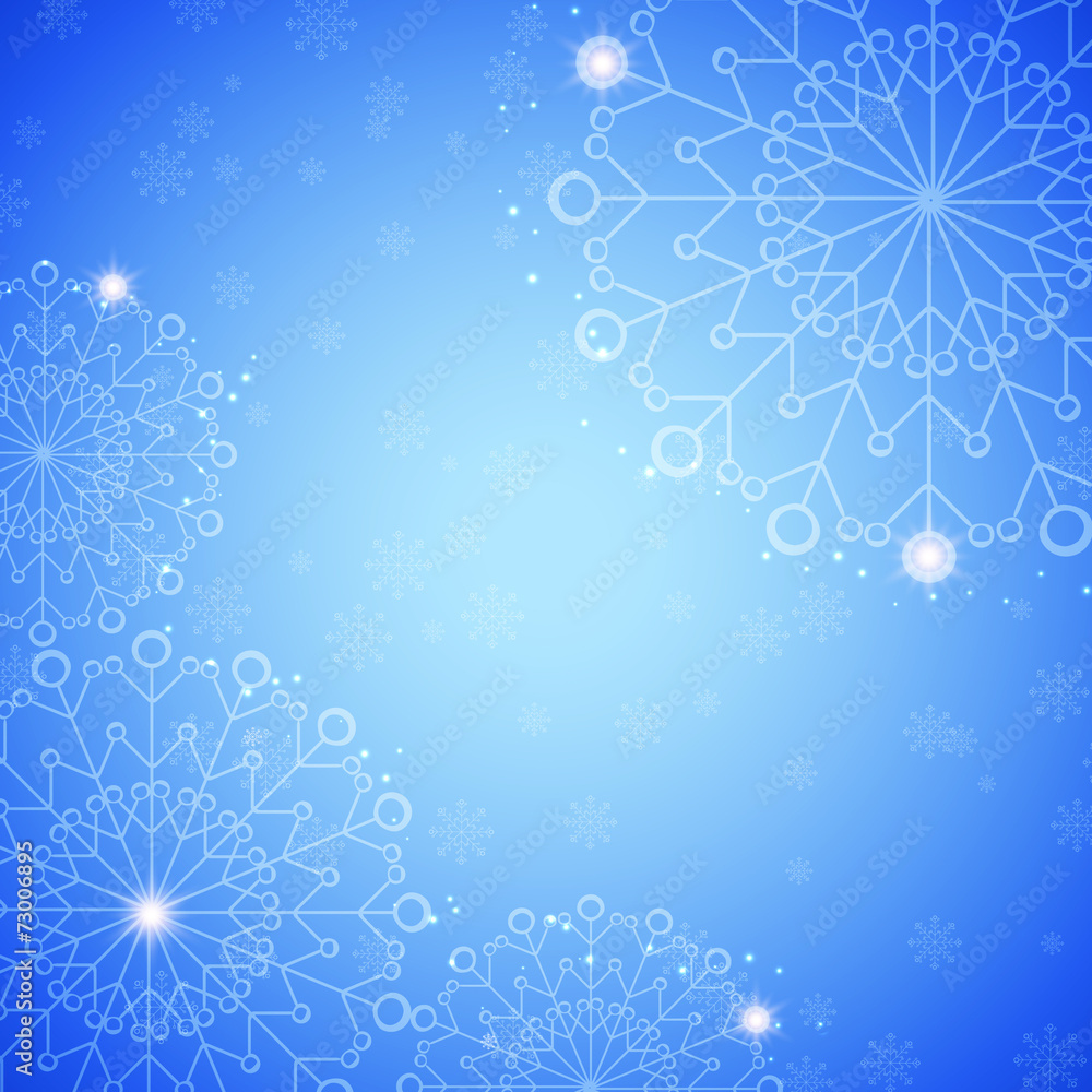 Snowflake abstract blue background Snowflake abstract blue background