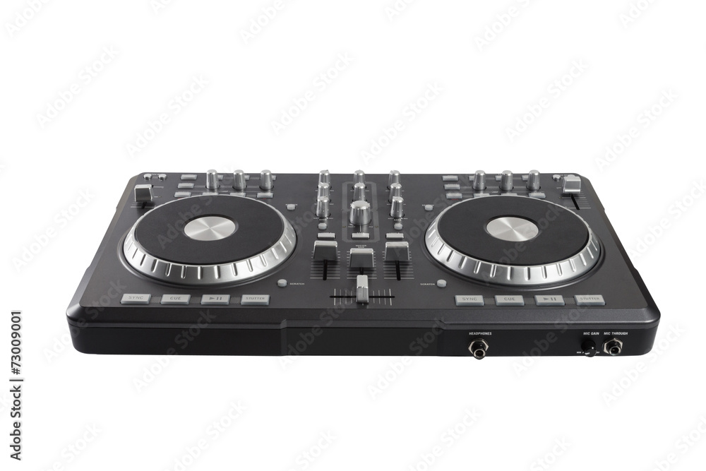 Pro dj controller isolated on white background Pro dj controller isolated on white background