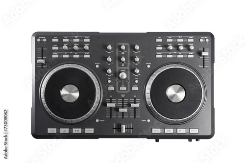 Pro dj controller isolated on white background