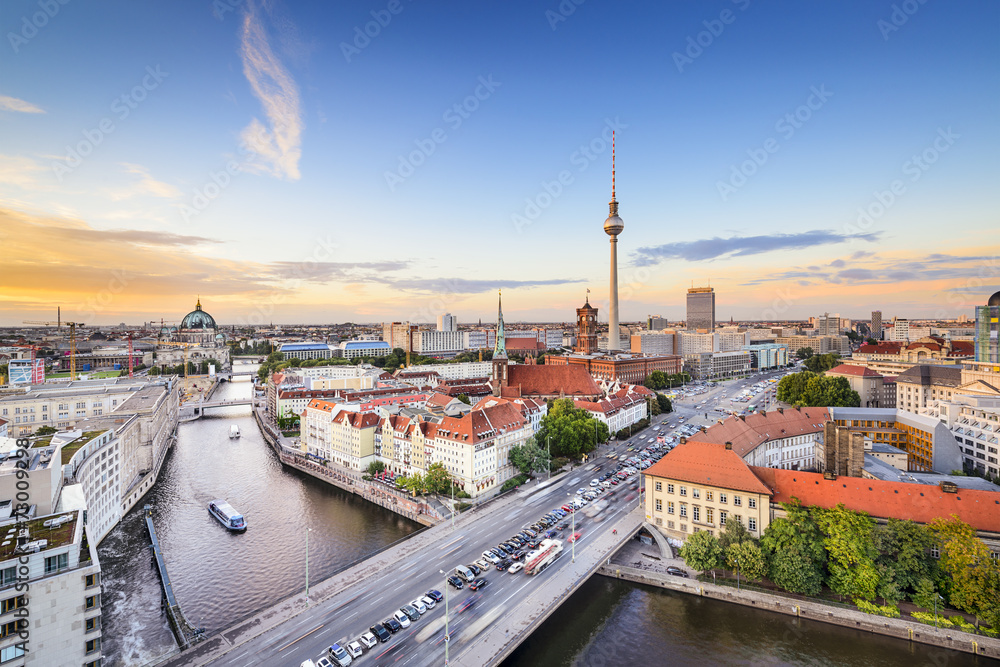 Berlin, Germany Spree River Skyline