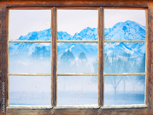 Fensterblick Untersberg - Winterstimmung