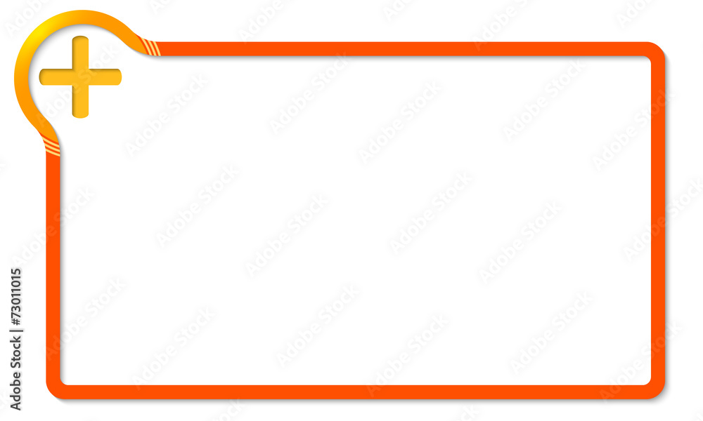 red frame with yellow corner and plus symbol red frame with yellow corner and plus symbol
