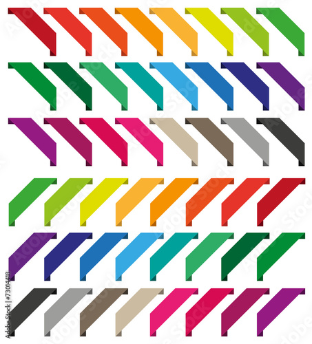 Set of isolated colorful ribbons