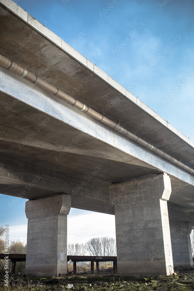 Concrete bridge pillars