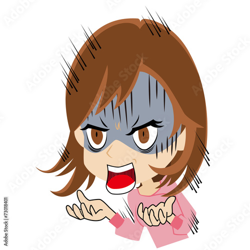 発狂する若い女性