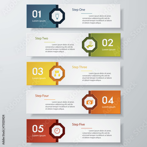 Design clean number banners template. Vector.