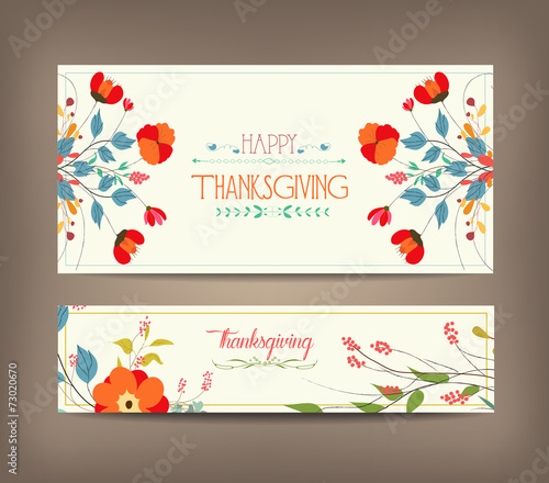 Floral background thanksgiving greeting card