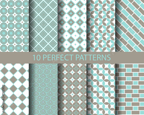 10 cute blue geometric patterns