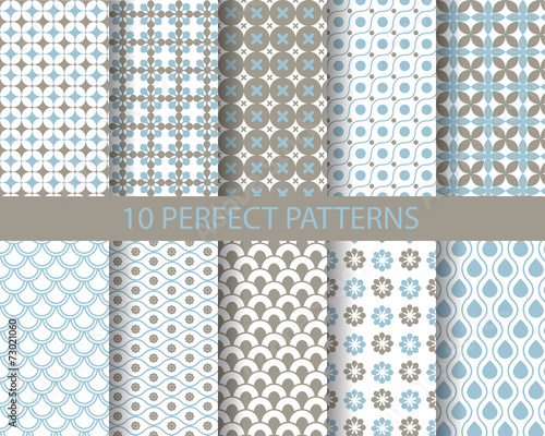 10 cute blue geometric patterns