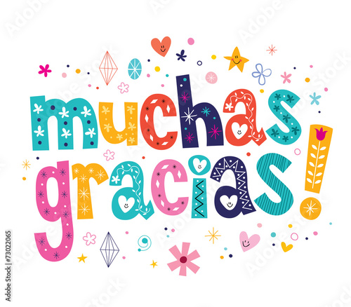 muchas gracias many thanks in Spanish card