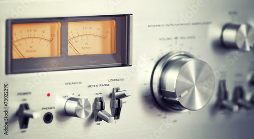Vintage Stereo Audio Amplifier Front Panel Volume Knob photo