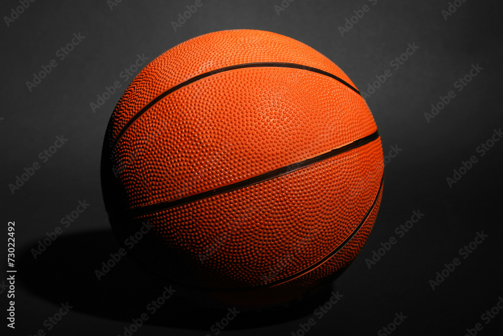 Basketball ball on black background