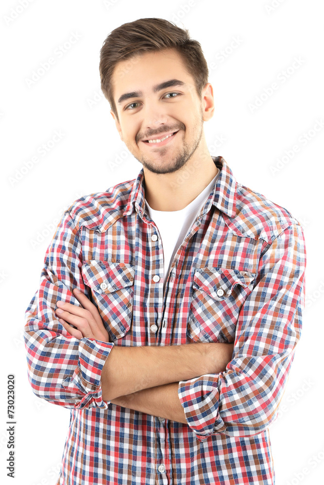 Handsome young man isolated on white Handsome young man isolated on white