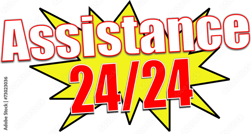 Fototapeta premium étiquette assistance 24/24