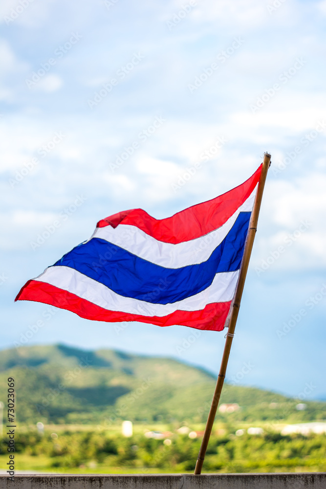 thailand flag with three color