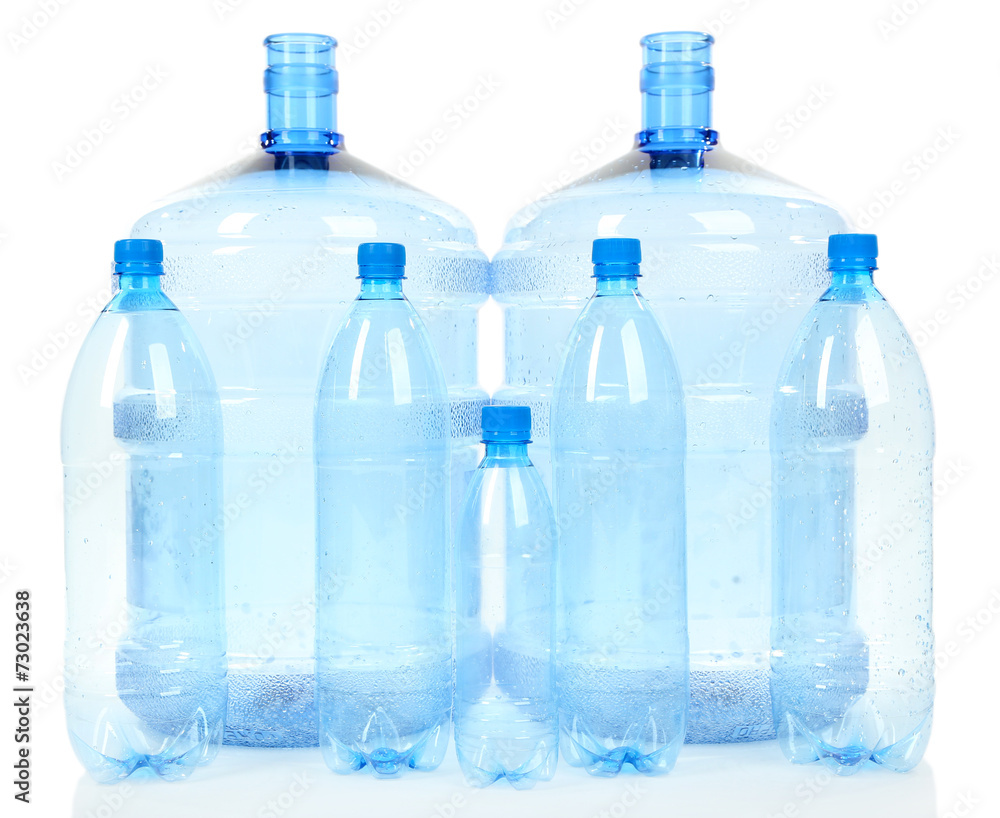 Naklejka premium Different water bottles isolated on white