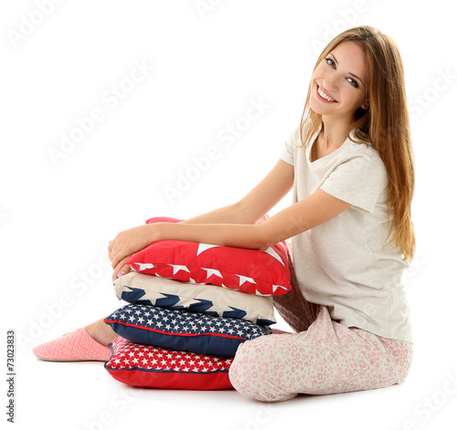 Beautiful young girl with p...