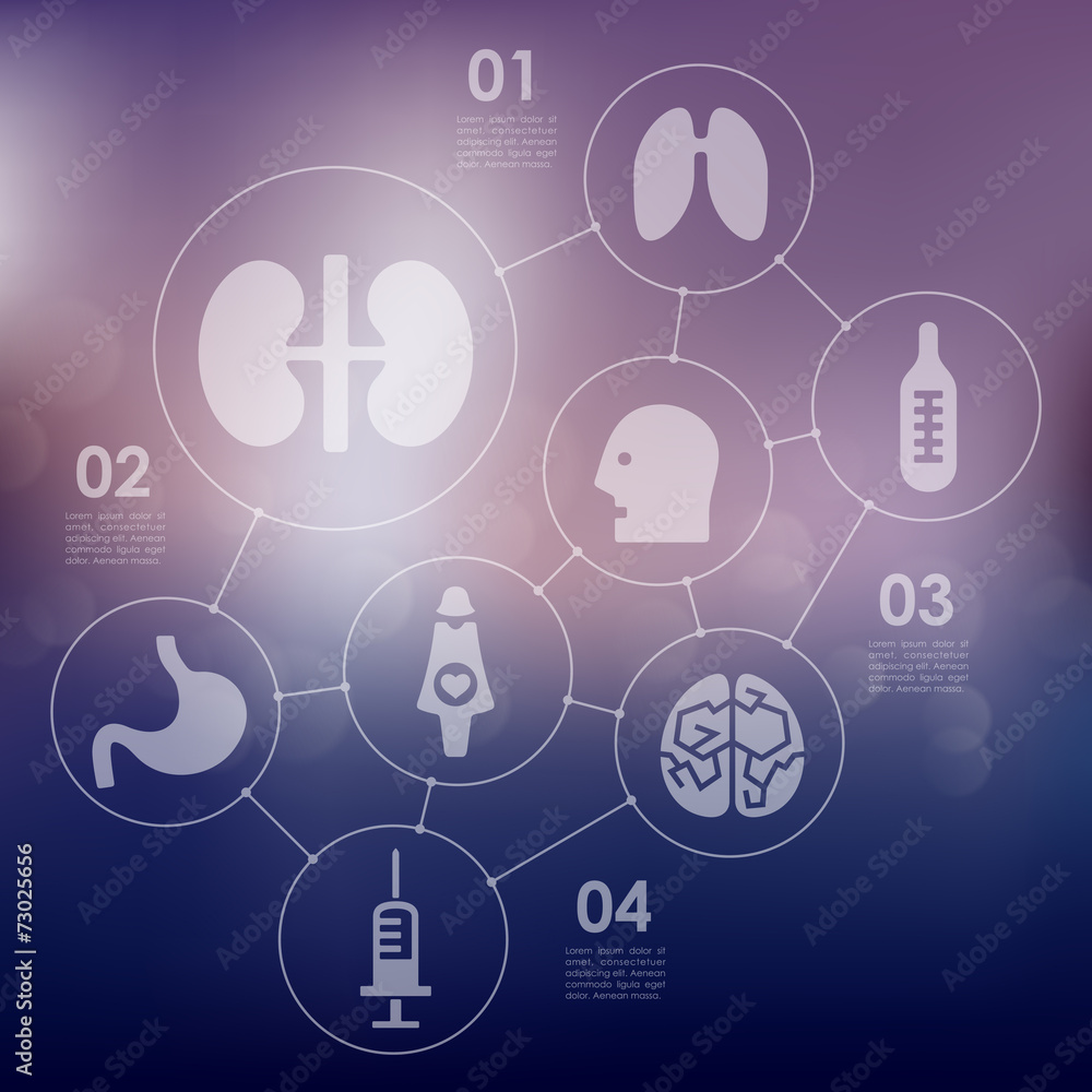 medicine infographic with unfocused background medicine infographic with unfocused background