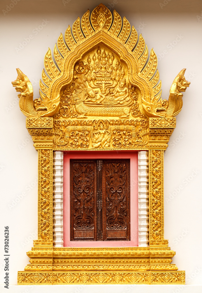 Door woodcarving in temple