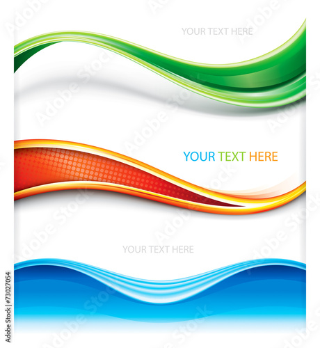 Collection of wave curve shape banner background.