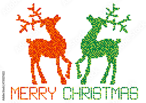 color vector pixels christmas reindeer