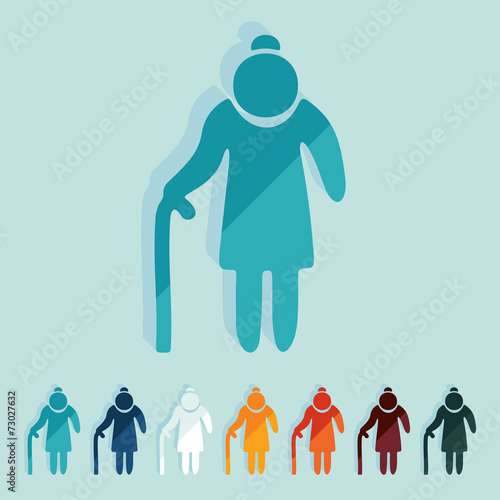 Flat design: grandma