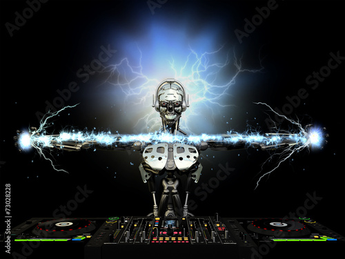 Bild auf Leinwand Electro Robot DJ
