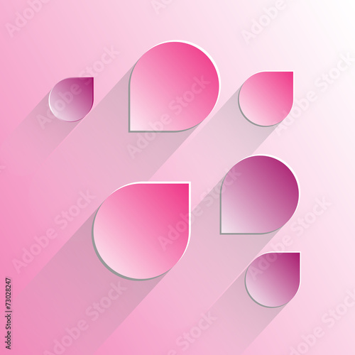 Design speech bubbles on pink rose background