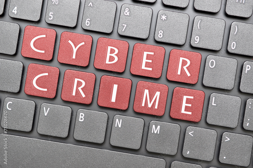 Cyber crime key on keyboard Cyber crime key on keyboard