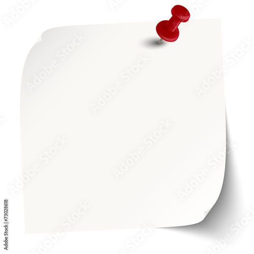 white sticky note with pin needle