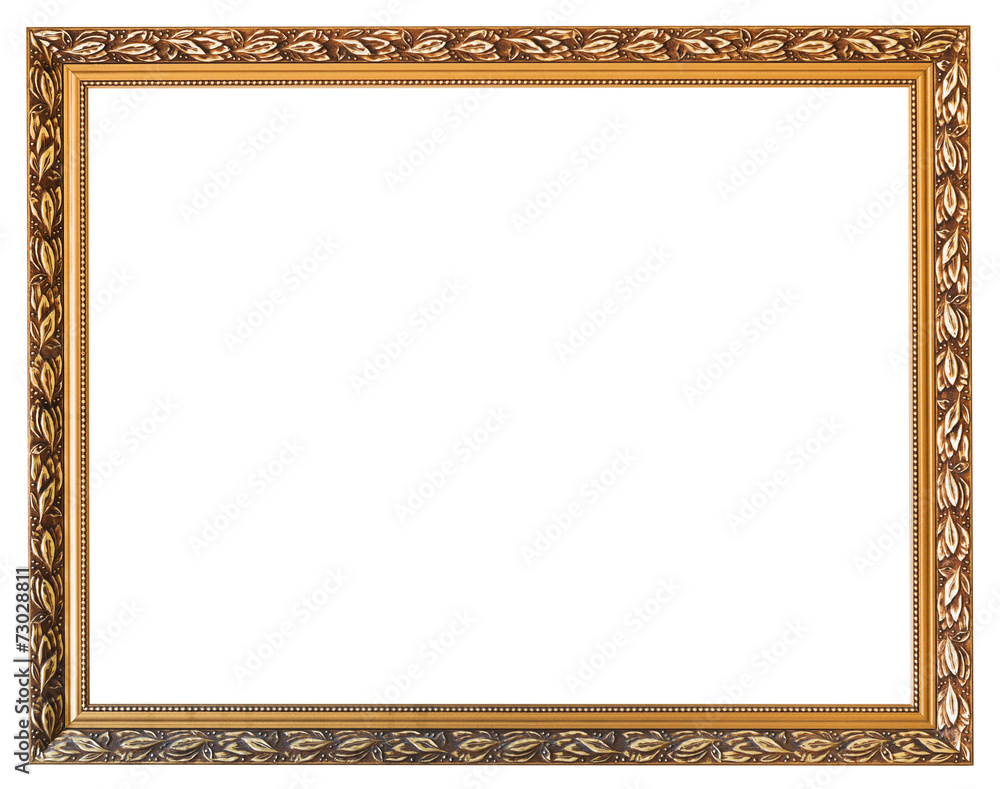 carved golden wooden picture frame isolated carved golden wooden picture frame isolated