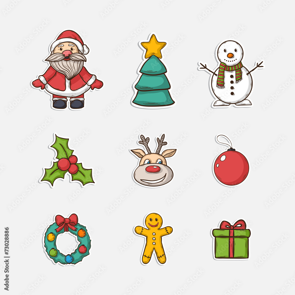 Vector Christmas set icons