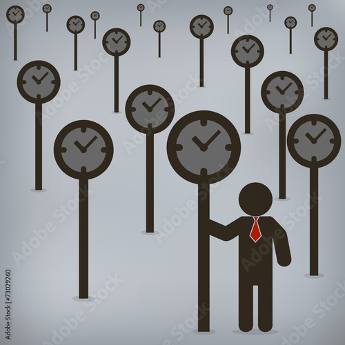 Businessman time control,  Vector illustration for concept, pres