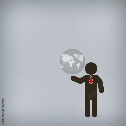Businessman world control,  Vector illustration for concept, pre © jumpem
