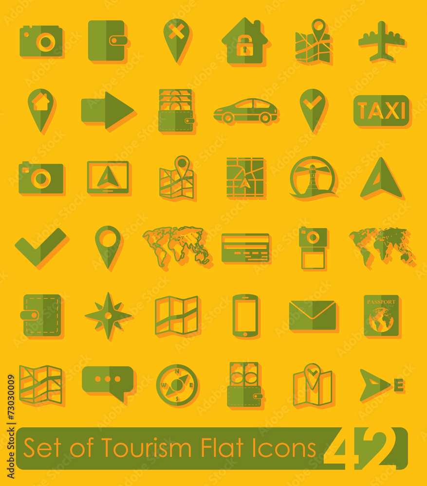 Set of tourism flat icons