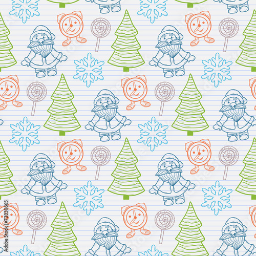 Vector abstract seamless Christmas pattern © AldanNa