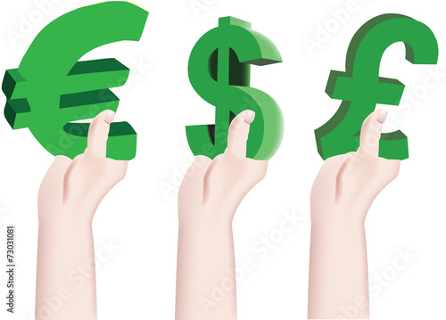 mano sorregge valuta