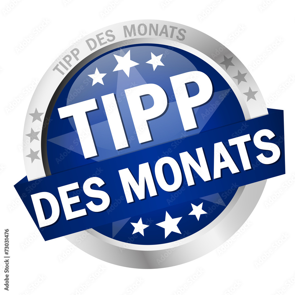 Button with banner Tipp des Monats Button with banner Tipp des Monats
