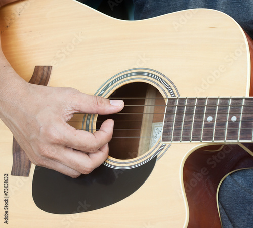 Guitarist plays photo